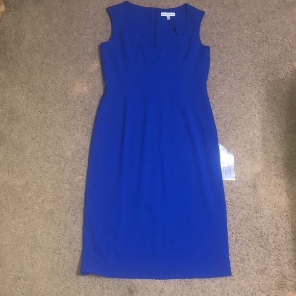 Dress The Population Elle Queen Anne Sweetheart Midi  Dress Electric Blue XL - Picture 4 of 11